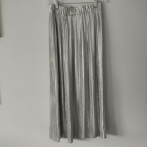H&M Shimmering Silver Midi Skirt